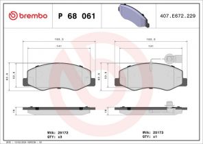 Brembo P 68 061 - Brzdové platničky -