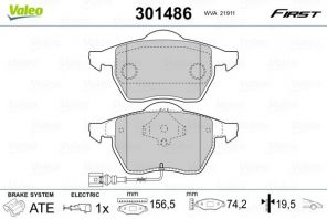 Valeo 301486 - Brzdové platničky -