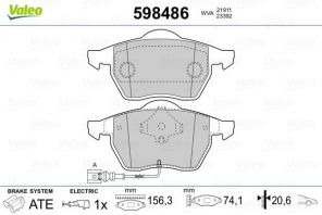Valeo 598486 - Brzdové platničky -
