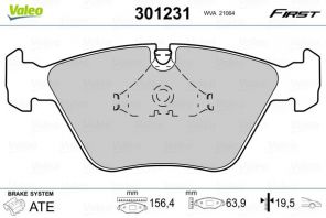 Valeo 301231 - Brzdové platničky -