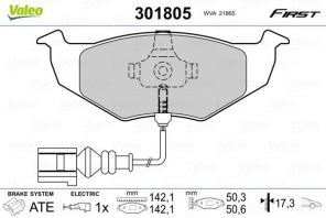 Valeo 301805 - Brzdové platničky -
