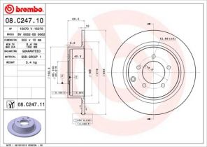 Brembo 08.C247.11 - Brzdový kotúč -