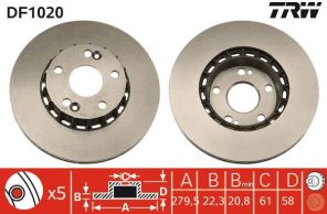 TRW DF1020 - Brzdový kotúč -