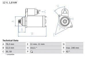 Bosch 0 986 016 980 - Štartér