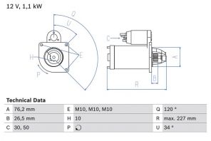 Bosch 0 986 017 060 - Štartér