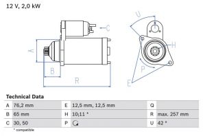 Bosch 0 986 018 390 - Štartér