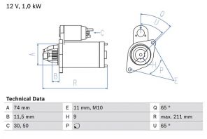 Bosch 0 986 020 571 - Štartér