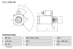 Bosch 0 986 021 051 - Štartér