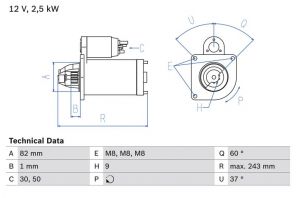 Bosch 0 986 021 640 - Štartér