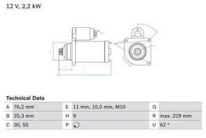Bosch 0 986 024 050 - Štartér