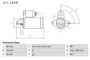 Bosch 0 986 026 050 - Štartér