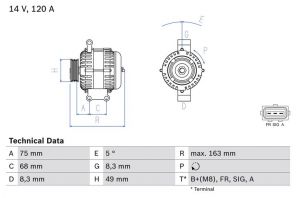 Bosch 0 986 049 670 - Alternátor