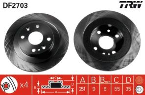 TRW DF2703 - Brzdový kotúč -