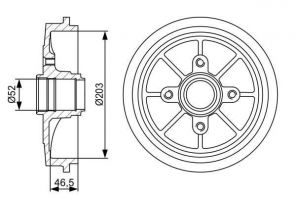 Bosch 0 986 477 126 - Brzdový bubon -