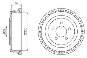 Bosch 0 986 477 185 - Brzdový bubon -
