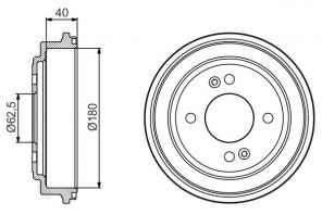 Bosch 0 986 477 216 - Brzdový bubon -