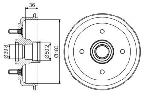 Bosch 0 986 477 238 - Brzdový bubon -