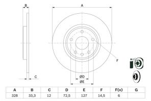 Bosch 0 986 479 E57 - Brzdový kotúč -