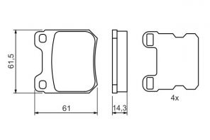 Bosch 0 986 494 523 - Brzdové platničky -