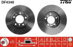 TRW DF4348 - Brzdový kotúč -