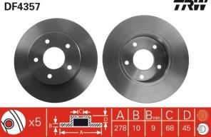 TRW DF4357 - Brzdový kotúč -