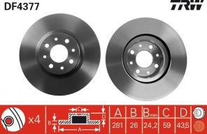 TRW DF4377 - Brzdový kotúč -