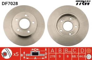 TRW DF7028 - Brzdový kotúč -