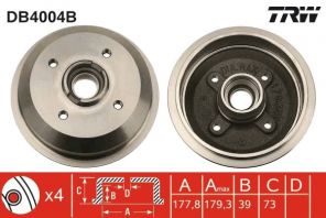 TRW DB4004B - Brzdový bubon -