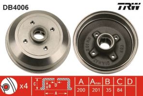 TRW DB4006 - Brzdový bubon -
