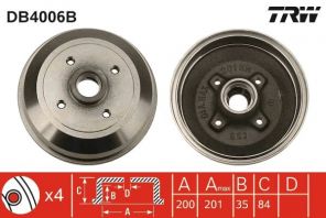 TRW DB4006B - Brzdový bubon -