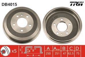 TRW DB4015 - Brzdový bubon -