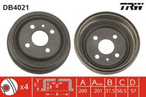 TRW DB4021 - Brzdový bubon -