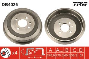 TRW DB4026 - Brzdový bubon -