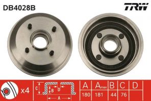 TRW DB4028B - Brzdový bubon -