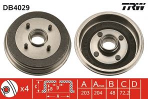 TRW DB4029 - Brzdový bubon -