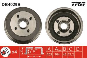 TRW DB4029B - Brzdový bubon -