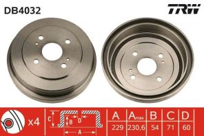TRW DB4032 - Brzdový bubon -