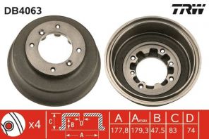 TRW DB4063 - Brzdový bubon -