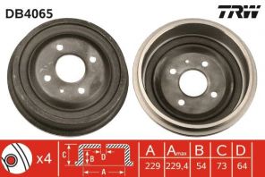 TRW DB4065 - Brzdový bubon -