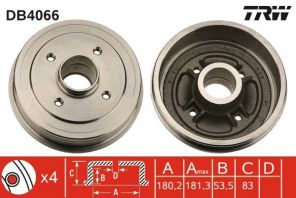 TRW DB4066 - Brzdový bubon -