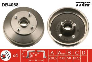 TRW DB4068 - Brzdový bubon -