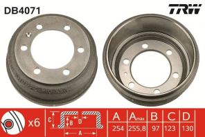 TRW DB4071 - Brzdový bubon -