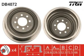 TRW DB4072 - Brzdový bubon -