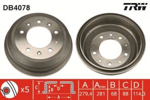 TRW DB4078 - Brzdový bubon -