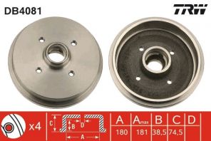 TRW DB4081 - Brzdový bubon -
