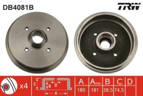 TRW DB4081B - Brzdový bubon -
