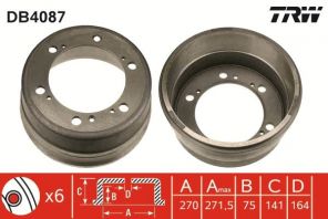 TRW DB4087 - Brzdový bubon -