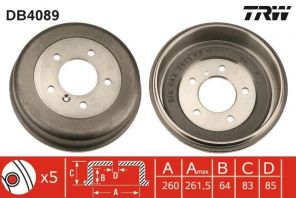 TRW DB4089 - Brzdový bubon -