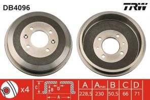 TRW DB4096 - Brzdový bubon -