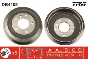 TRW DB4108 - Brzdový bubon -